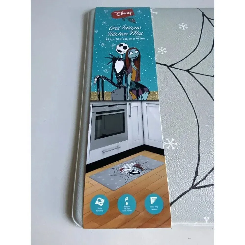 NIGHTMARE BEFORE CHRISTMAS Jack And Sally Santa Anti Fatigue Kitchen‎ Mat 18x30”